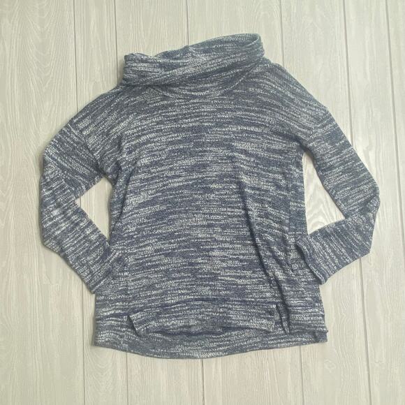 Aerie Women's Blue & White Cowl Knit Sweater Size Large - Picture 1 of 8